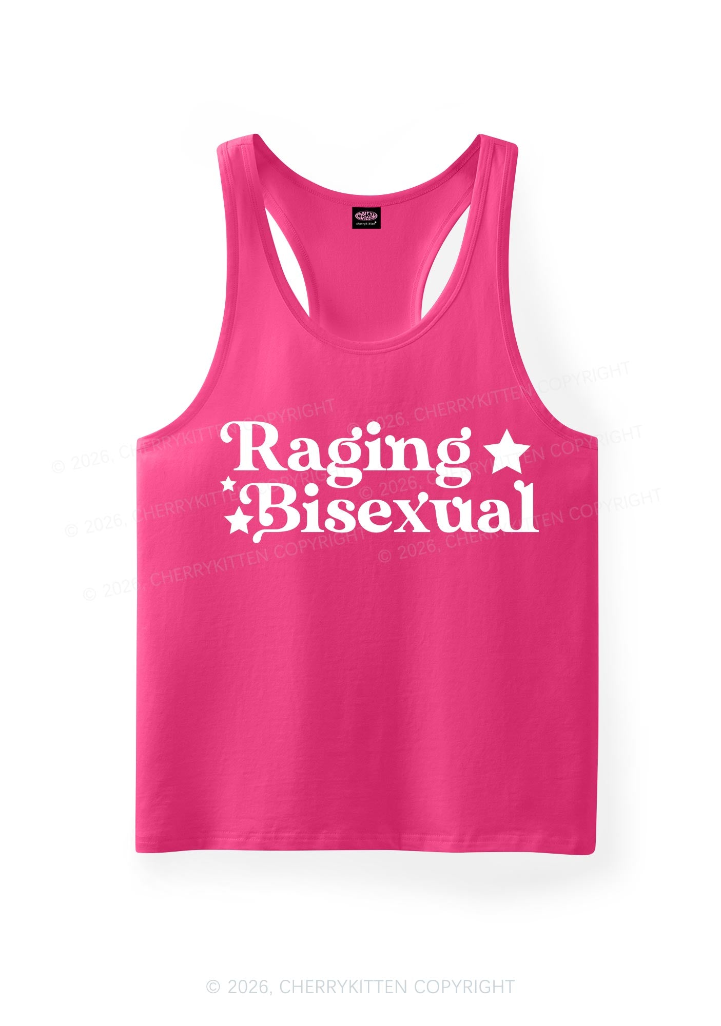Raging Bisexual Stars Pride Y2K Men Racerback Tank Top Cherrykitten