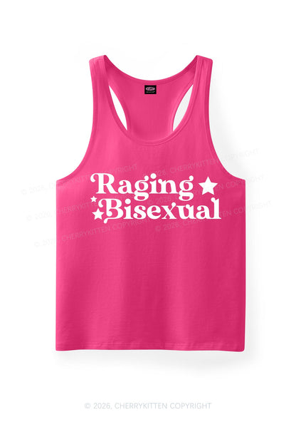 Raging Bisexual Stars Pride Y2K Men Racerback Tank Top Cherrykitten