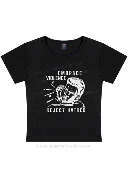 Embrace Violence Y2K Baby Tee Cherrykitten