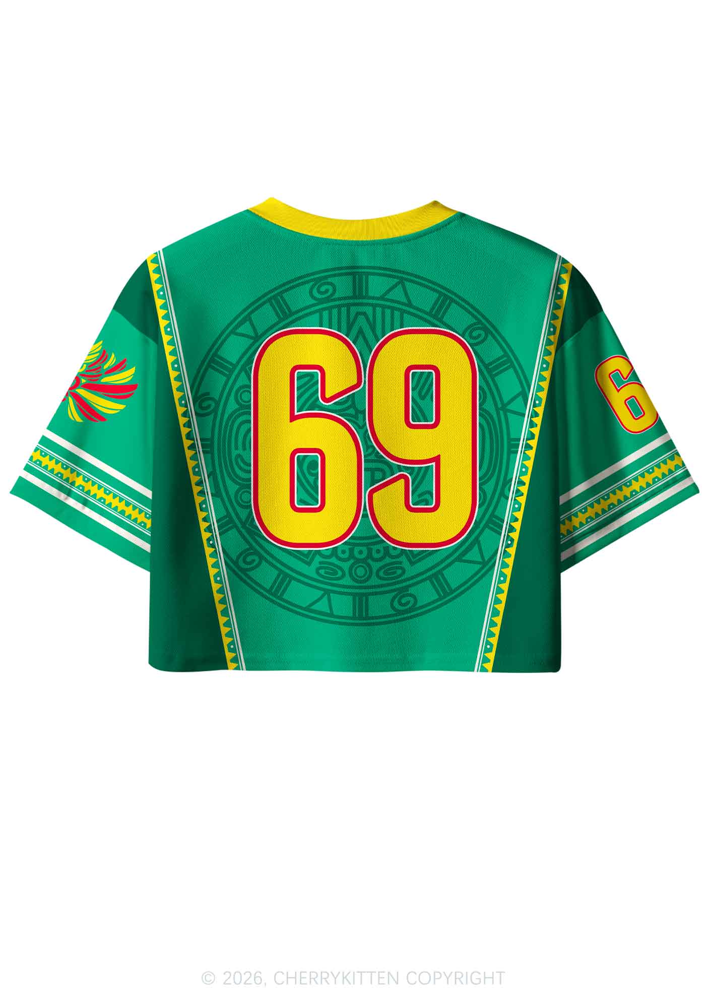 Custom Mexican Ancient Tribal Figure Y2K Crop Sport Jersey Shirts Cherrykitten