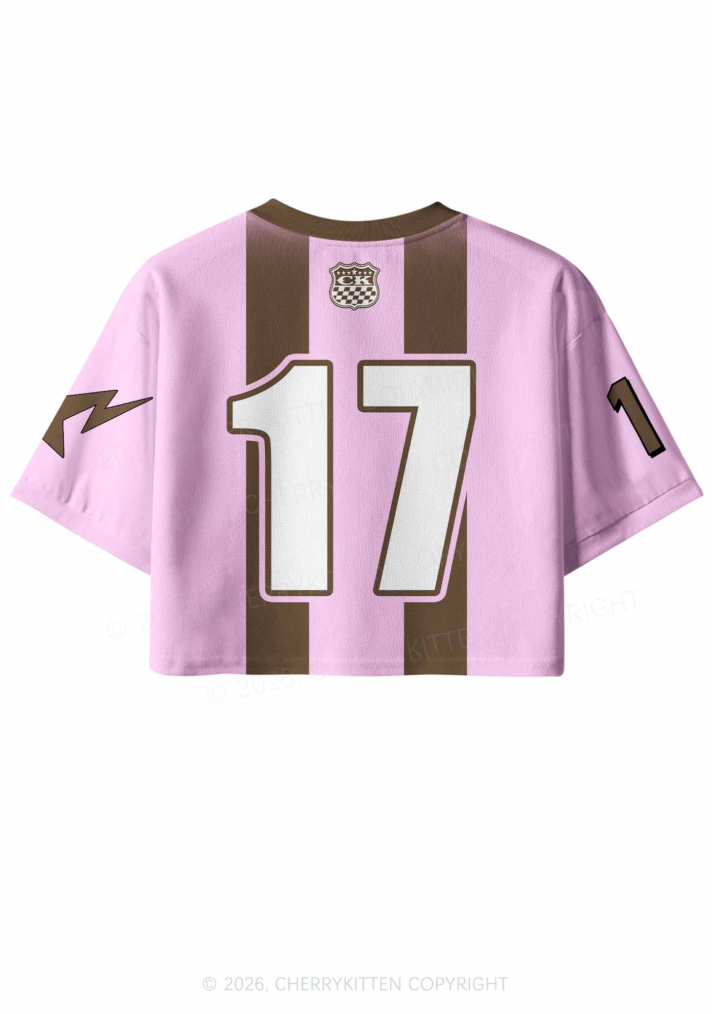 Live Laugh Lesbian Brown Stripes Pride Y2K Crop Sport Jersey Shirts Cherrykitten