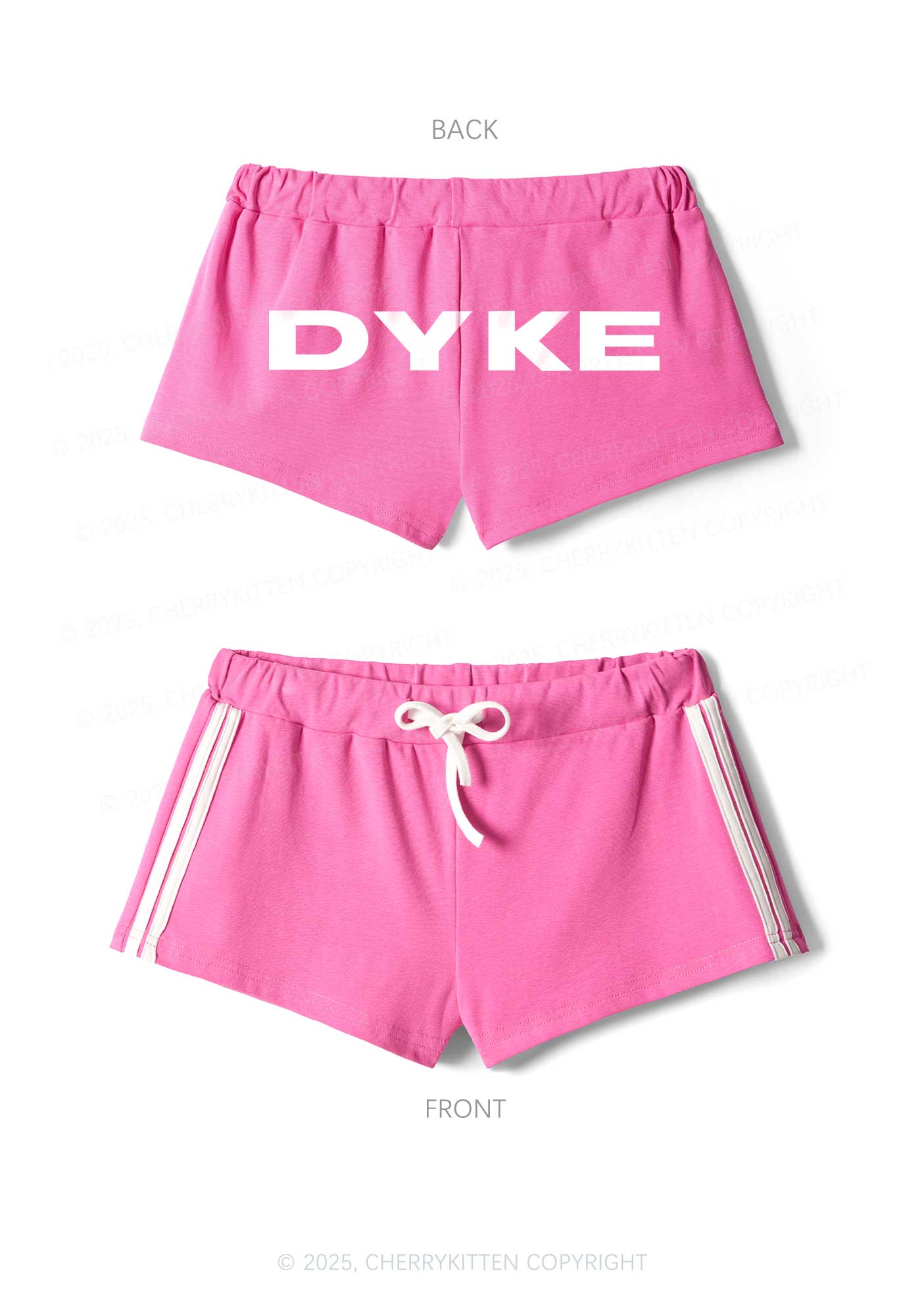 DYKE Pride Y2K Drawstring Mini Shorts Cherrykitten