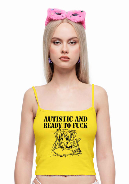 Autistic Ready To Fxxk Y2K Spaghetti Strap Cami Cherrykitten