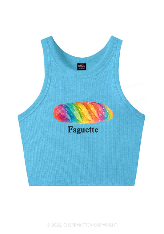 Rainbow Faguette Pride Y2K Crop Tank Top Cherrykitten
