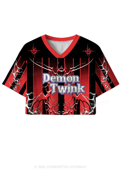 Demon Twink Pride Y2K Crop Sport Jersey Shirts Cherrykitten