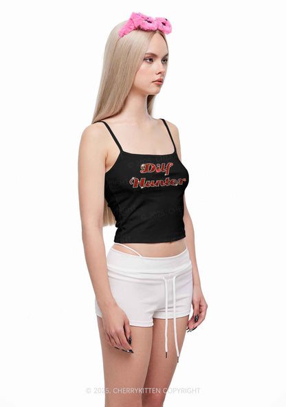 Rhinestone Green Hunter Y2K Spaghetti Strap Cami Cherrykitten