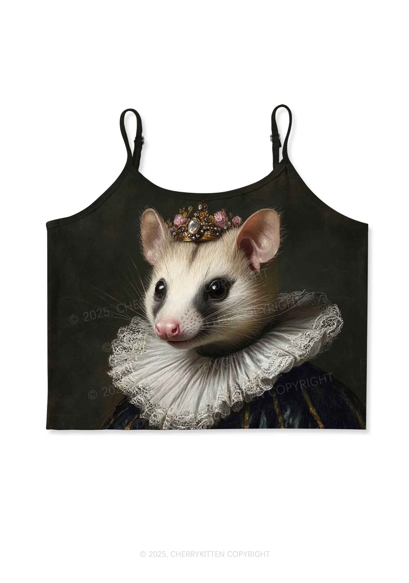 Royal Possum Y2K Print Cami Crop Top Cherrykitten