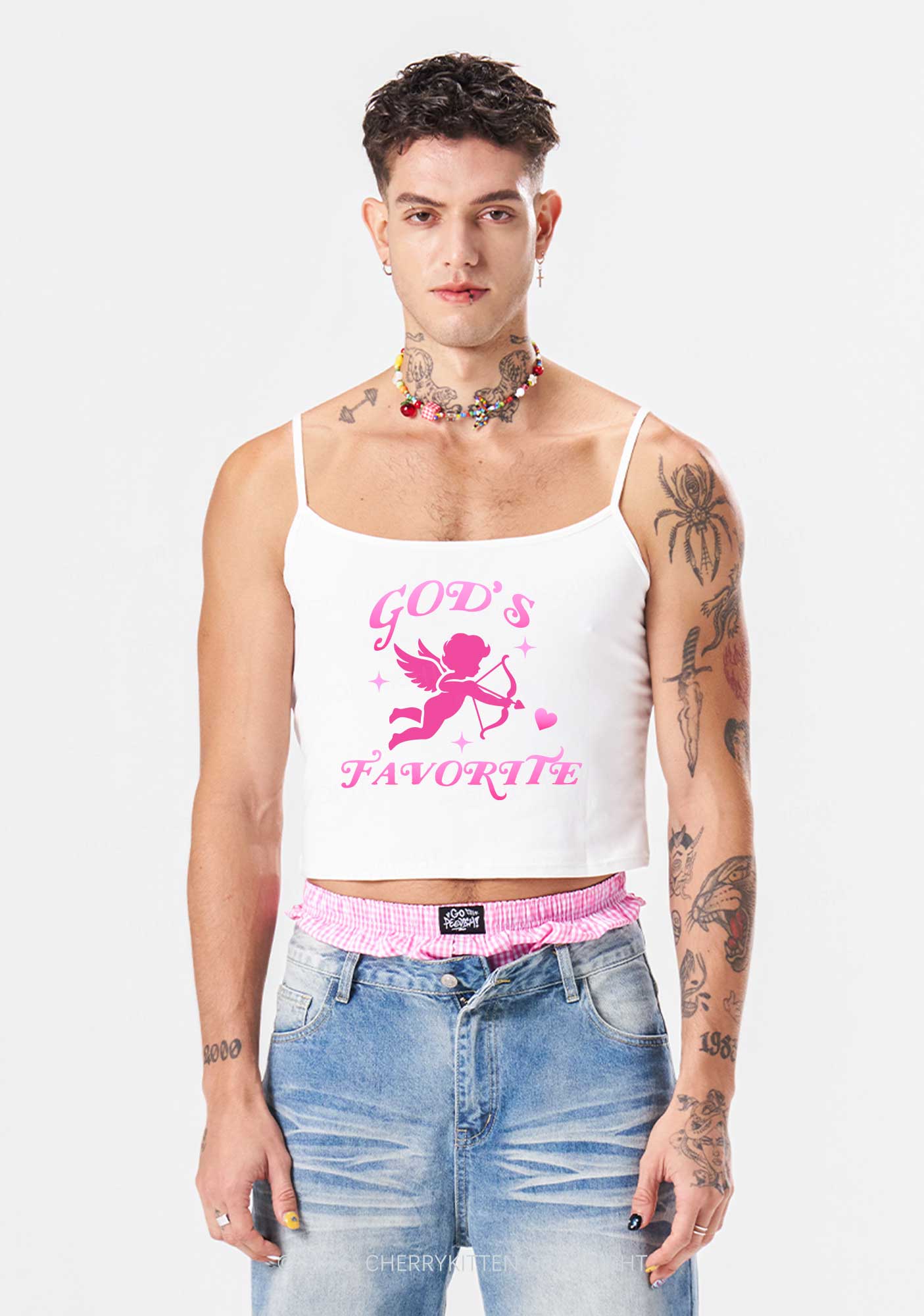 Gods Favorite Cupid Valentine's Day Y2K Spaghetti Strap Cami Cherrykitten