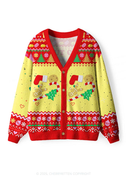 Put Out For Santa Y2K Christmas Cardigan Knit Sweatshirt Cherrykitten