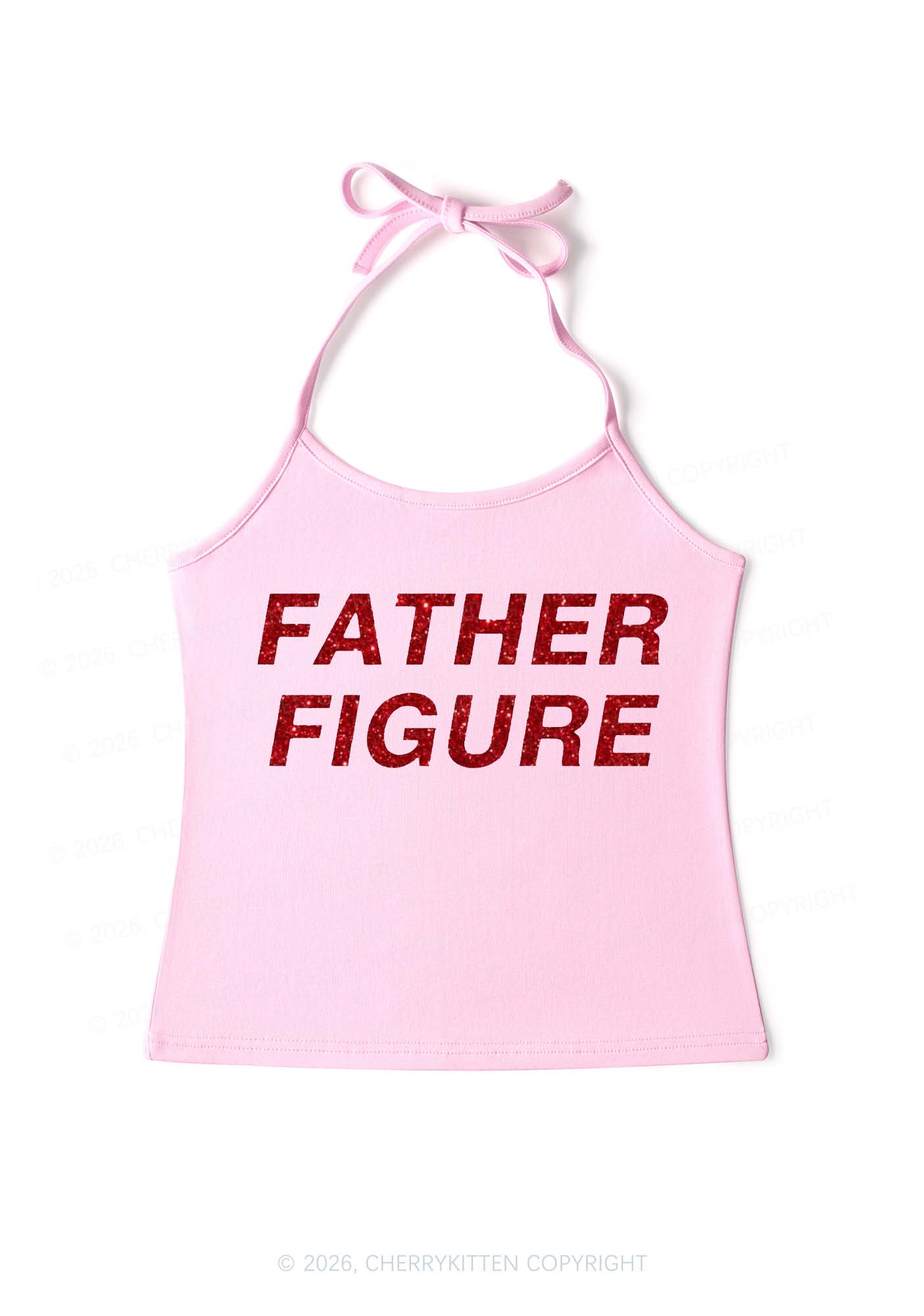 Glitter Father Figure Y2K Halter Neck Cami Cherrykitten
