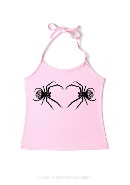 Skull Spider Y2K Halter Neck Cami Cherrykitten