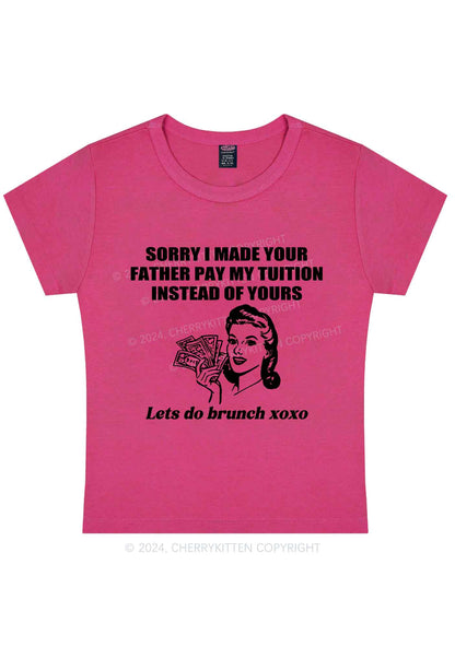 Curvy Let's Do Brunch Y2K Baby Tee Cherrykitten