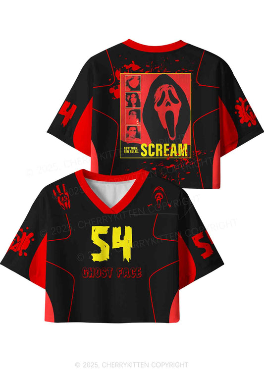 Halloween Custom Horror Ghost Y2K Crop Sport Jersey Shirts Cherrykitten