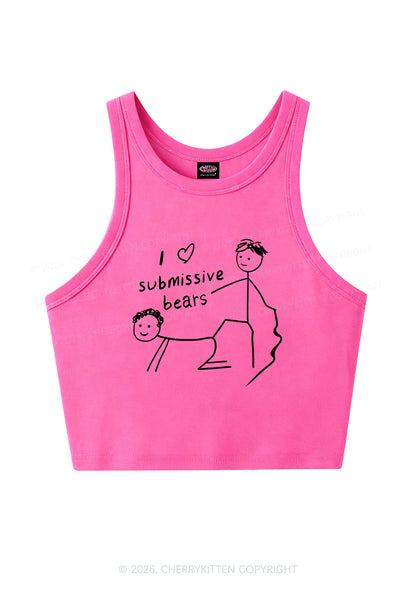 I Love S Bears Y2K Crop Tank Top Cherrykitten