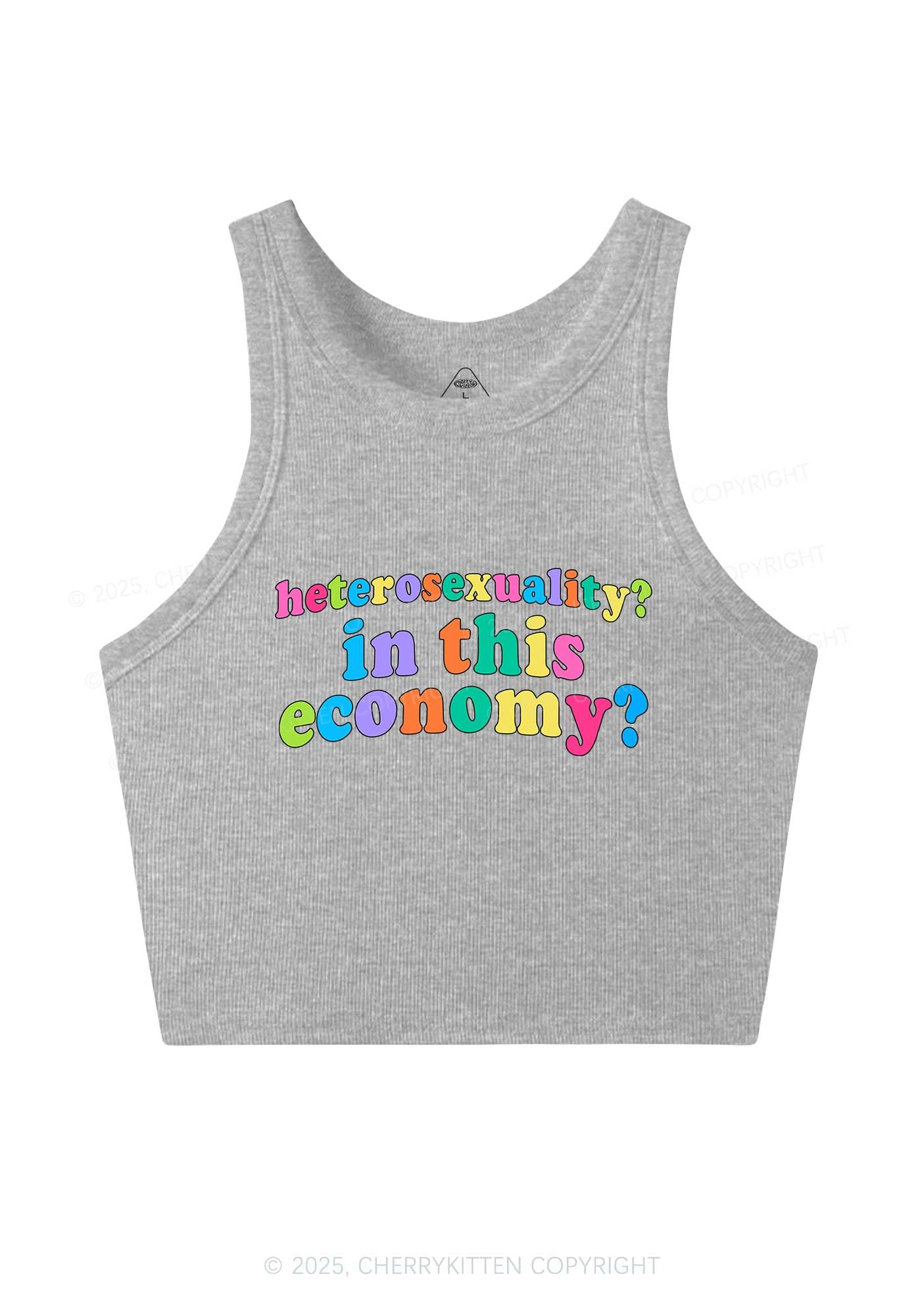 Heterosexuality In This Economy Pride Y2K Crop Tank Top Cherrykitten