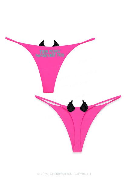 This Puxxy Nonbinary Too Y2K Goth Angel Wings Bikini String Thong Cherrykitten