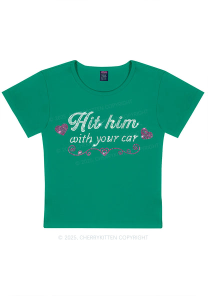 Rhinestone Hit Him Y2K Baby Tee Cherrykitten
