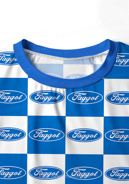 Oval Faggot Pride Y2K Print Long Sleeve Pajama Set Cherrykitten