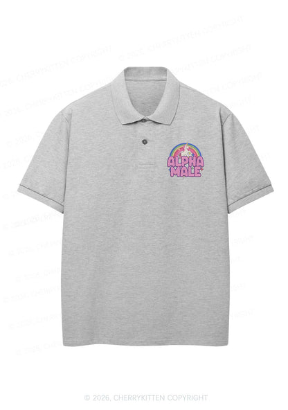 Embroidered Alpha Male Y2K Polo Shirts Cherrykitten