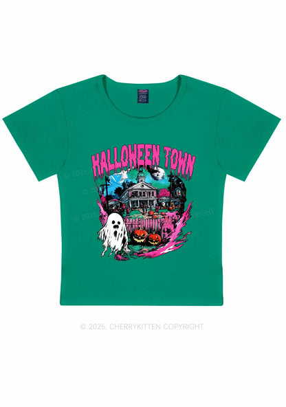 Halloween Ghost Town Y2K Baby Tee Cherrykitten