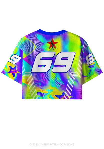 Hot Girls Love Techno Thermal Y2K Crop Sport Jersey Shirts Cherrykitten