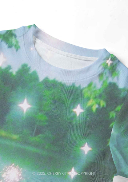 Forest Lake Y2K Mesh Crop Top Cherrykitten