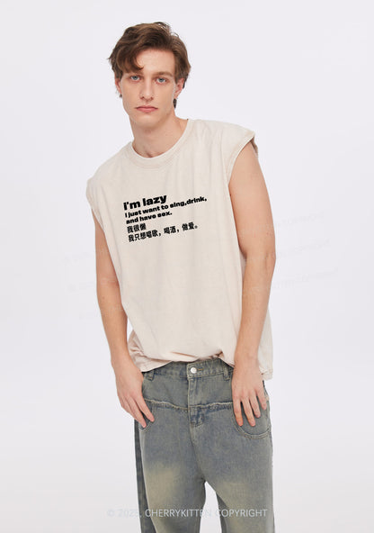 Im Lazy Y2K Washed Muscle Tank Cherrykitten