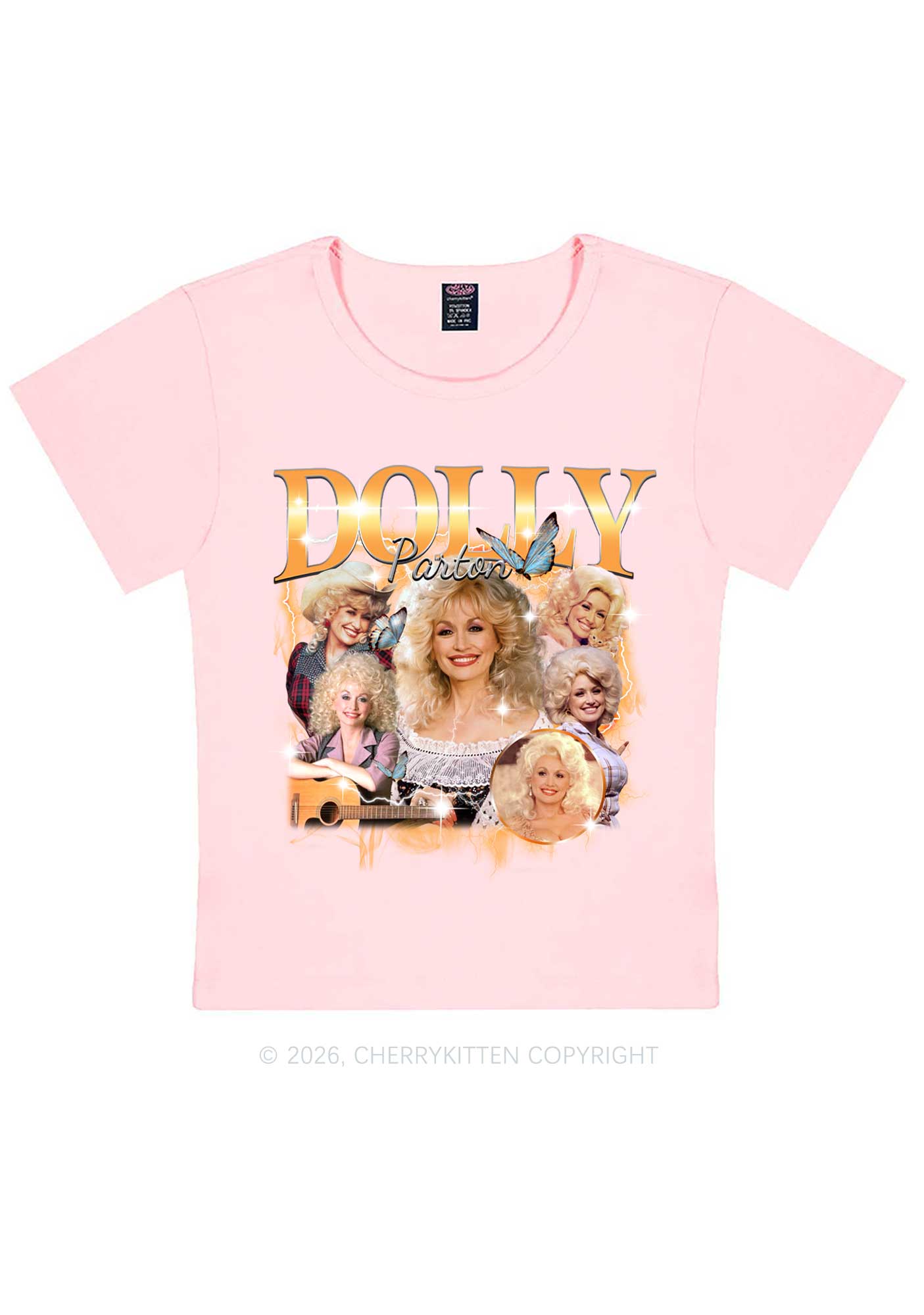 DP Vintage Portrait Y2K Baby Tee Cherrykitten