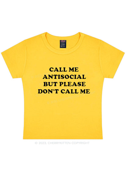 Call Me Antisocial Y2K Baby Tee Cherrykitten