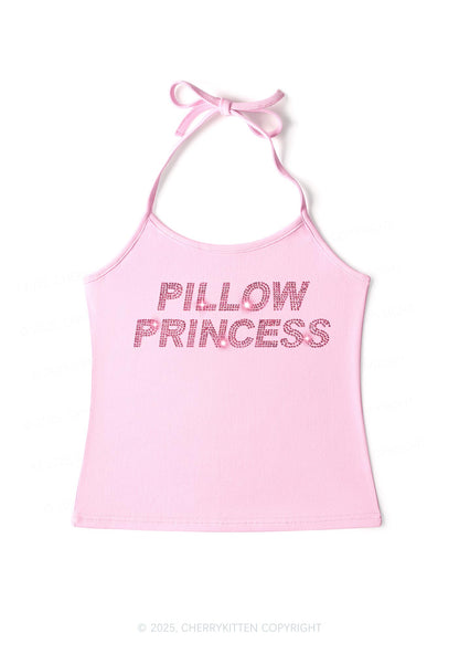 Rhinestone Pillow Princess Y2K Halter Neck Cami Cherrykitten
