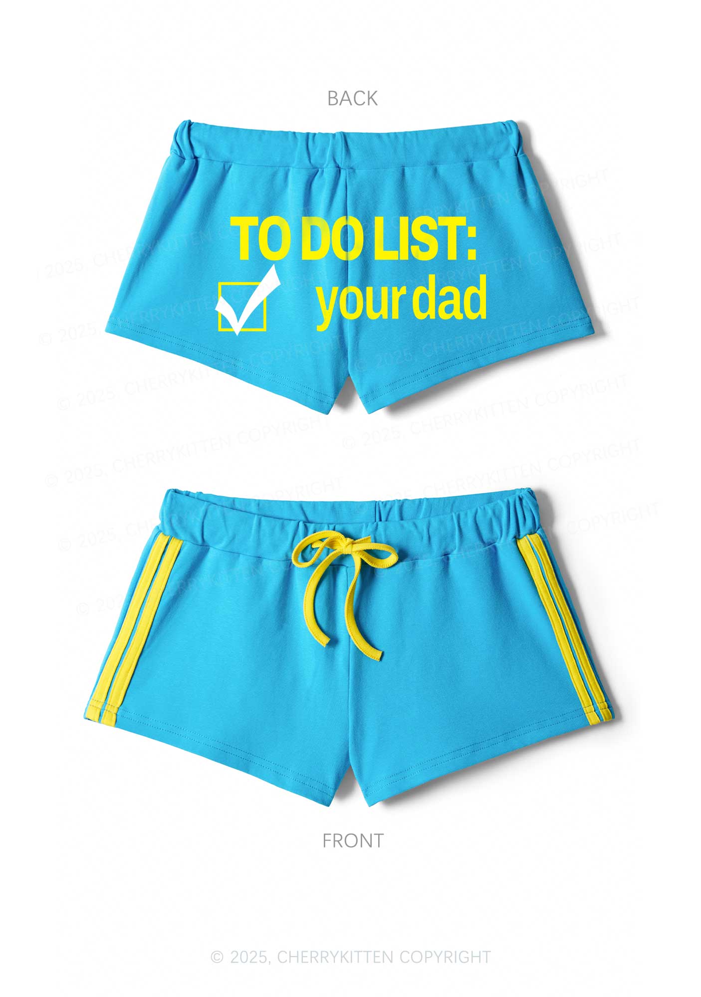 To Do List Your Dad Y2K Drawstring Mini Shorts Cherrykitten