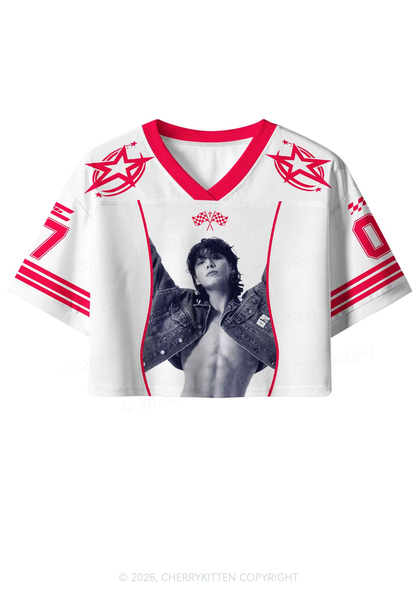 Cowboy Boy Kpop Y2K Crop Sport Jersey Shirts Cherrykitten