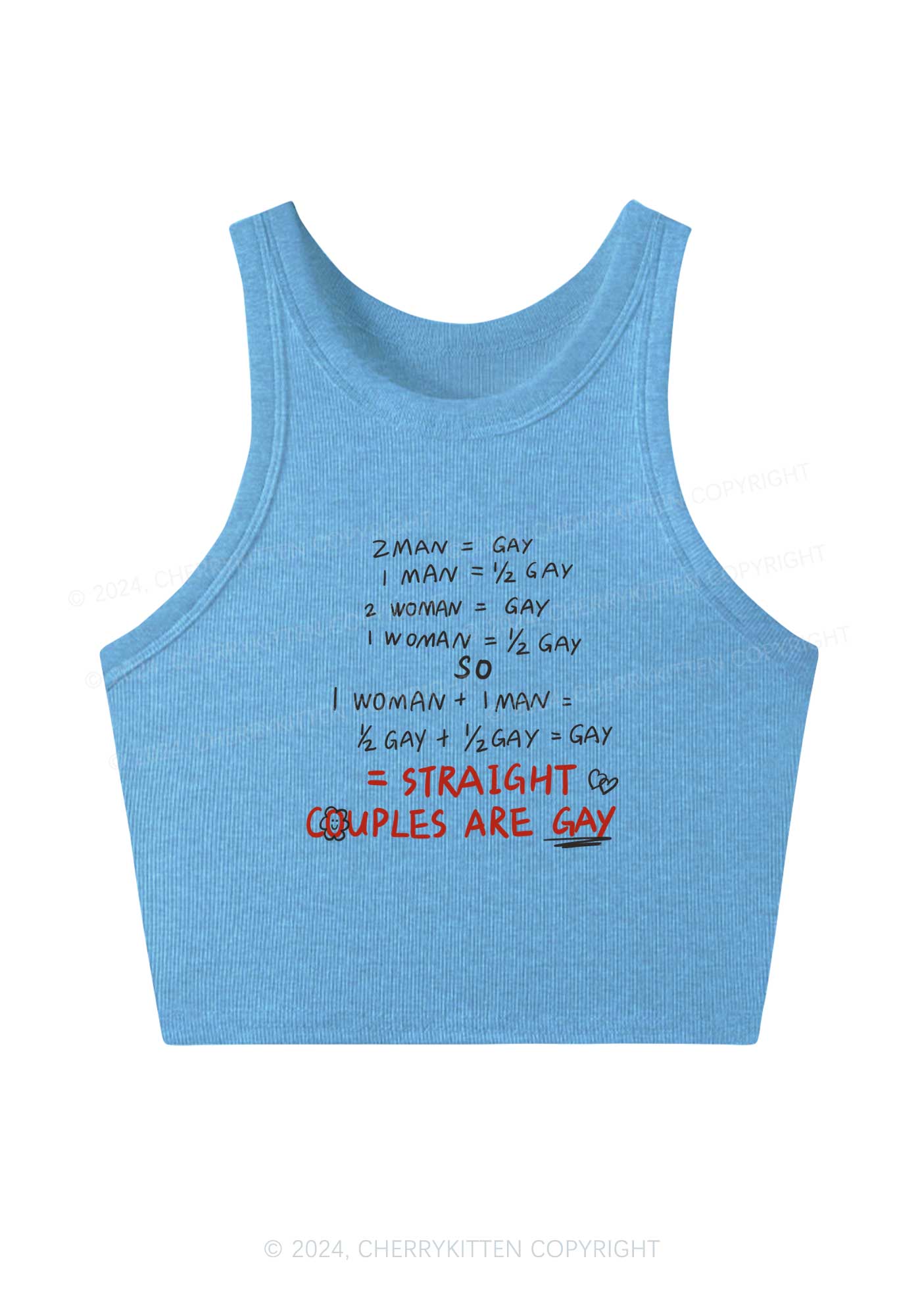 Straight Couples Are Gay Y2K Crop Tank Top Cherrykitten