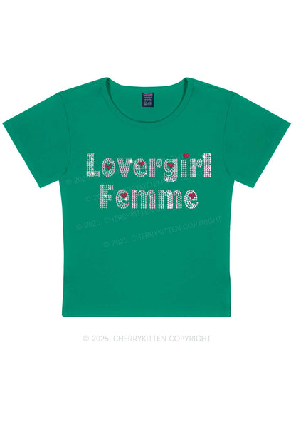 Rhinestone Lovergirl Femme Y2K Baby Tee Cherrykitten