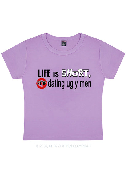 Stop Dating Ugly Men Y2K Baby Tee Cherrykitten