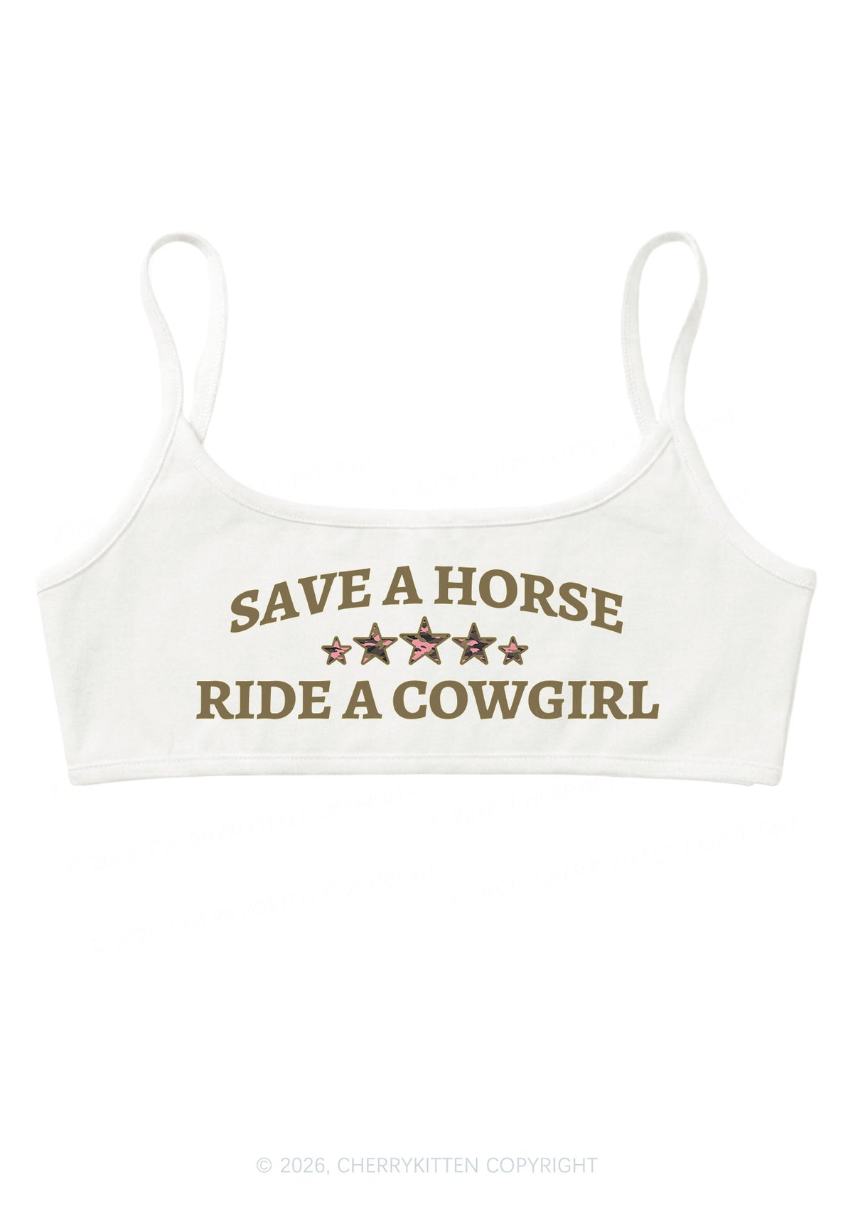 Ride A Cowgirl Stars Y2K Super Crop Cami Cherrykitten