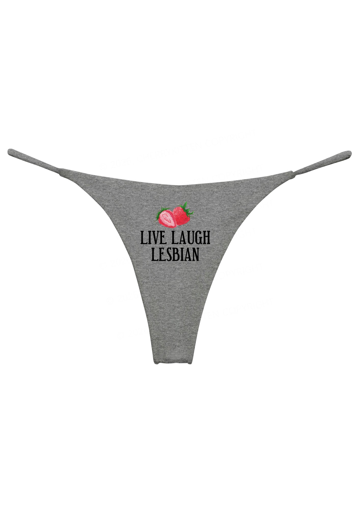 Live Laugh Lesbian Pride Y2K Bikini String Thong Cherrykitten
