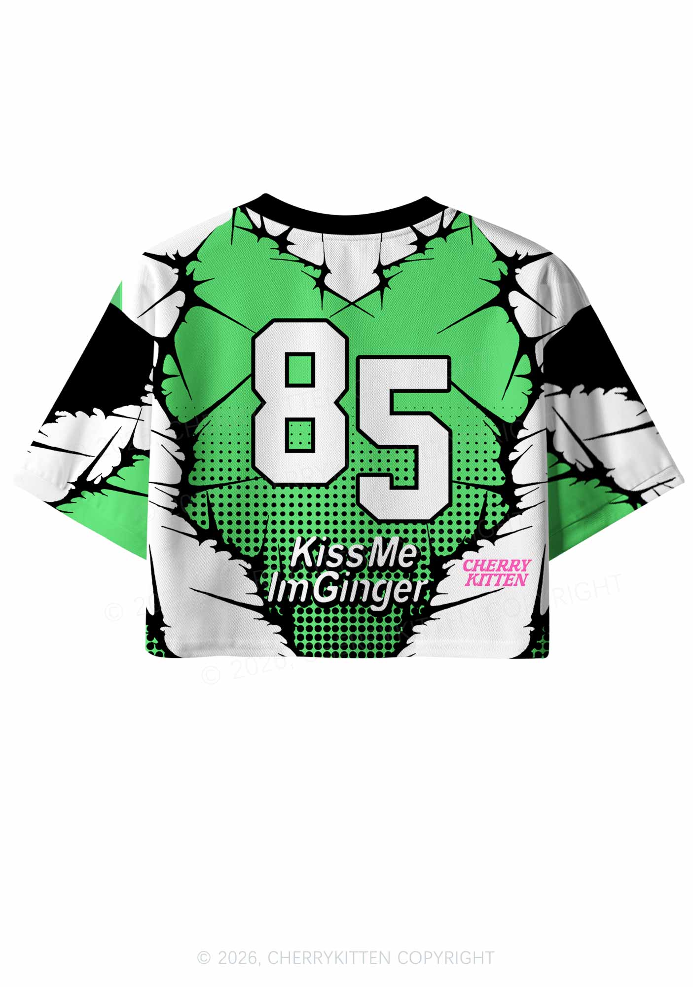 Custom Kiss Me Im Ginger St Patricks Y2K Crop Sport Jersey Shirts Cherrykitten