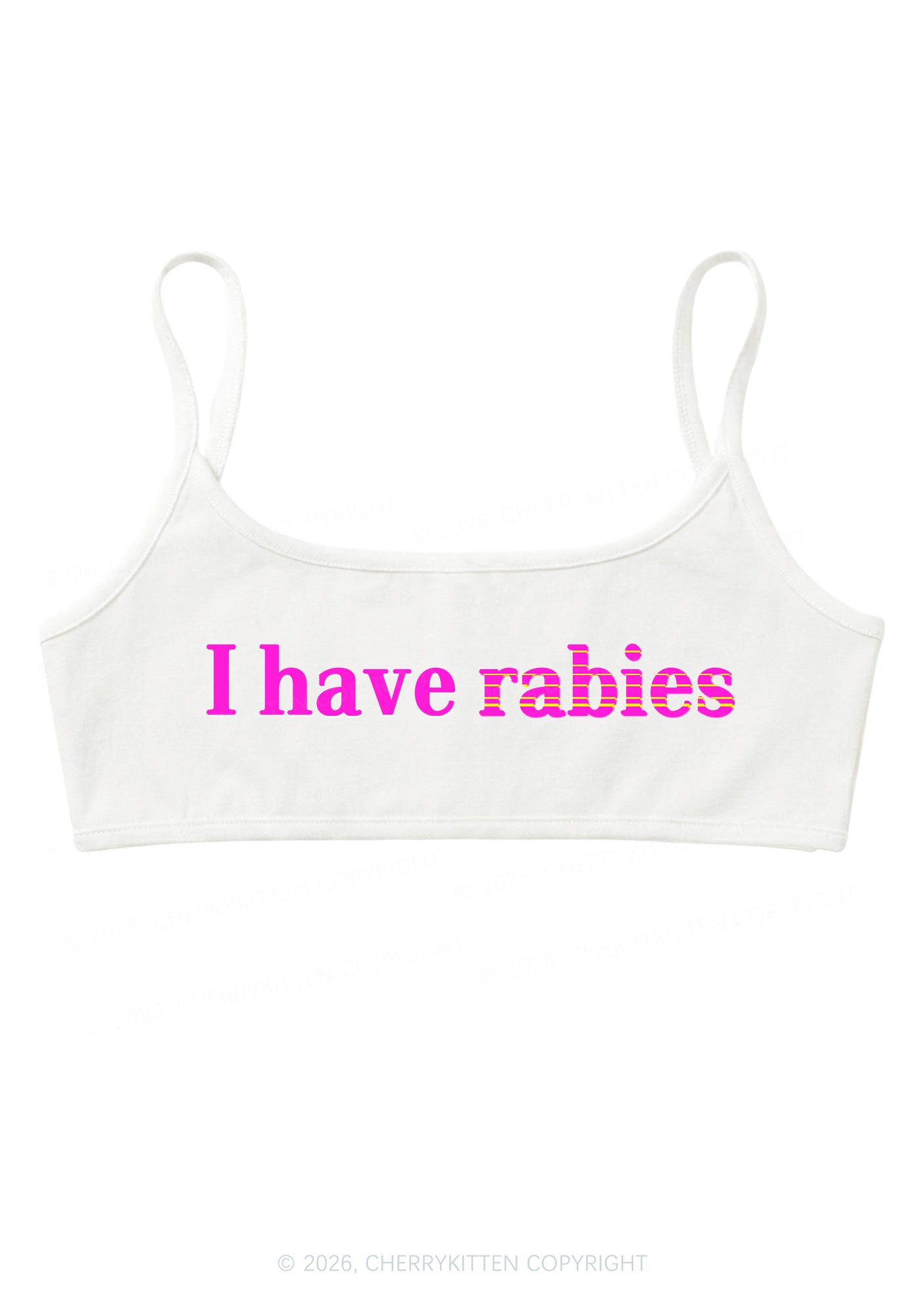 I Have Rabies Y2K Super Crop Cami Cherrykitten