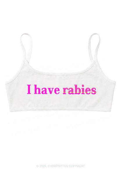 I Have Rabies Y2K Super Crop Cami Cherrykitten