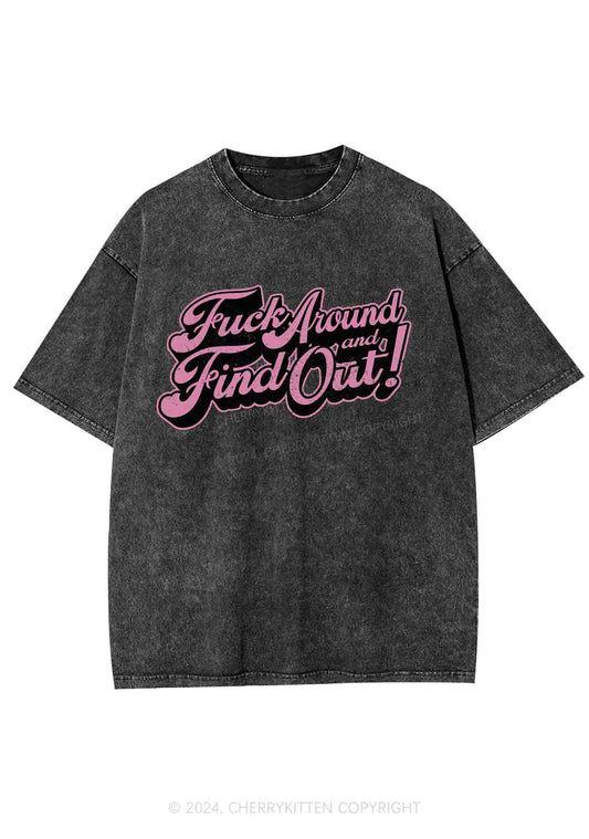 FxxK Around And Find Out Y2K Washed Tee Cherrykitten