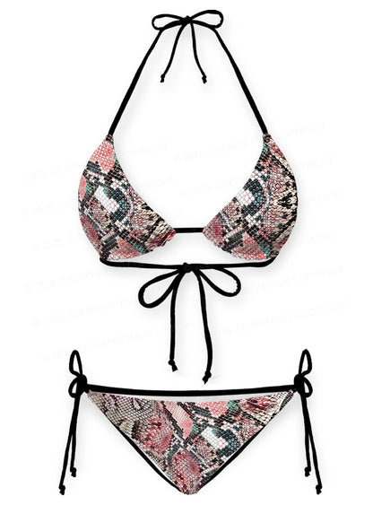 Snake Skin Pattern Y2K Print Bikini Set Cherrykitten