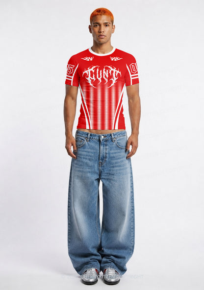 Red Punk Cxxt Y2K Football Jersey Shirts Cherrykitten