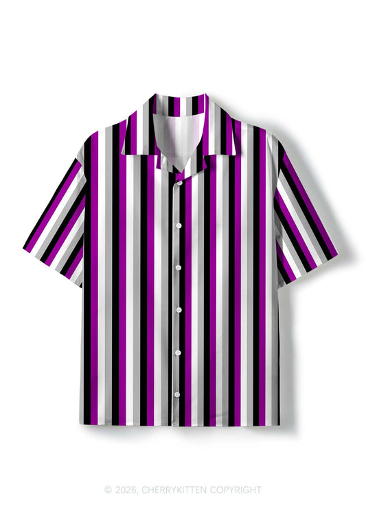 Asexual Flag Pride Y2K Print Shirt Cherrykitten