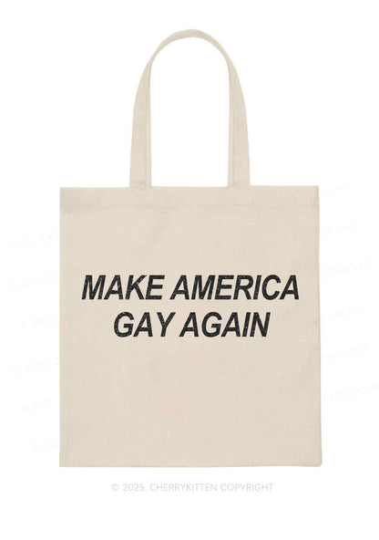 Make America Gay Again Pride Y2K Canvas Tote Bag Cherrykitten