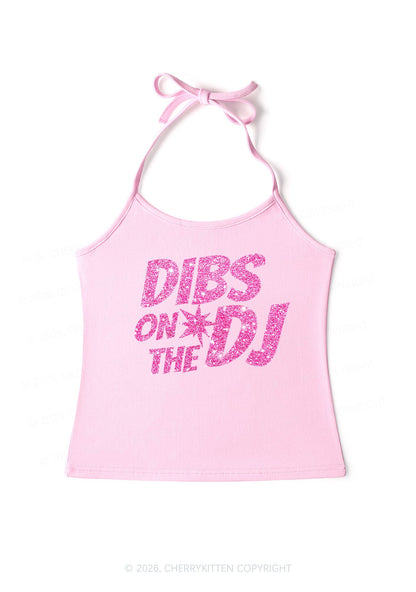 Glitter Dibs On The DJ Y2K Halter Neck Cami Cherrykitten