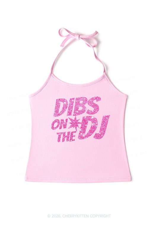 Glitter Dibs On The DJ Y2K Halter Neck Cami Cherrykitten