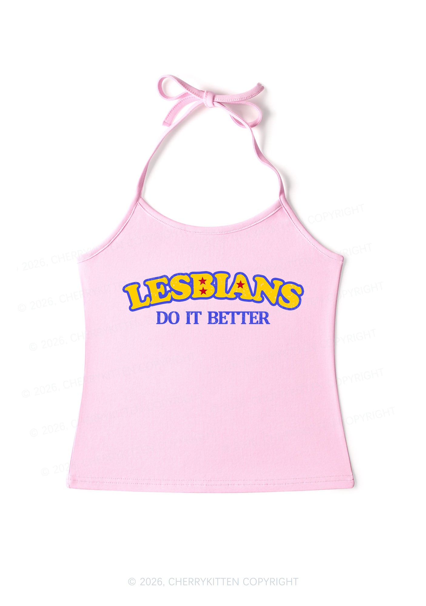 Lesbians Do It Better Pride Y2K Halter Neck Cami Cherrykitten
