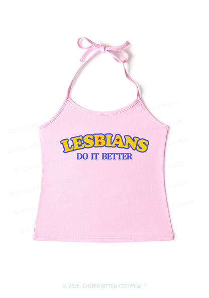 Lesbians Do It Better Pride Y2K Halter Neck Cami Cherrykitten