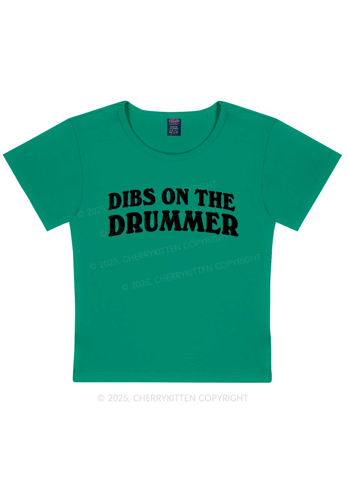 Dibs On The Drummer Y2K Baby Tee Cherrykitten